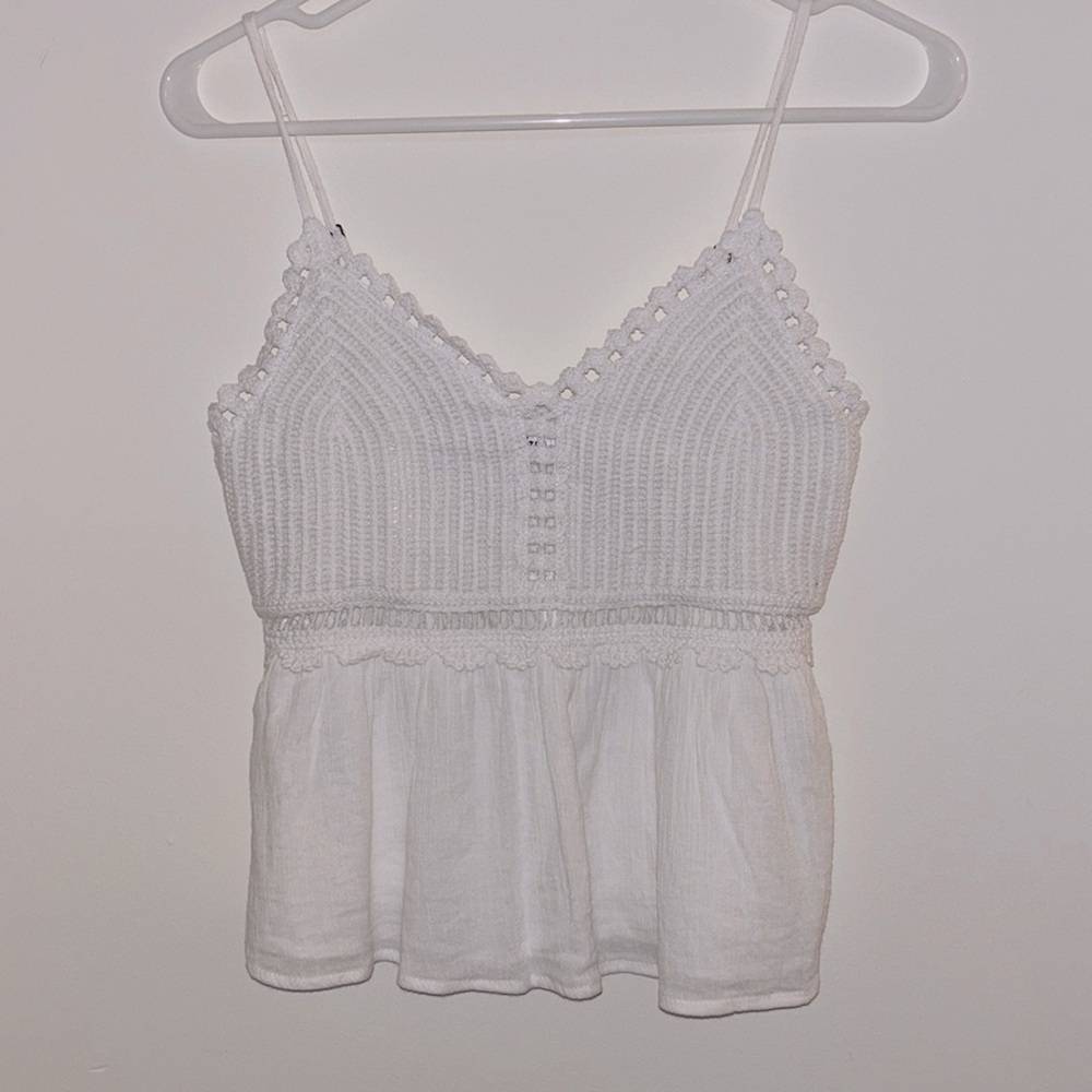 Hollister Crochet Peplum Mini Tank Top